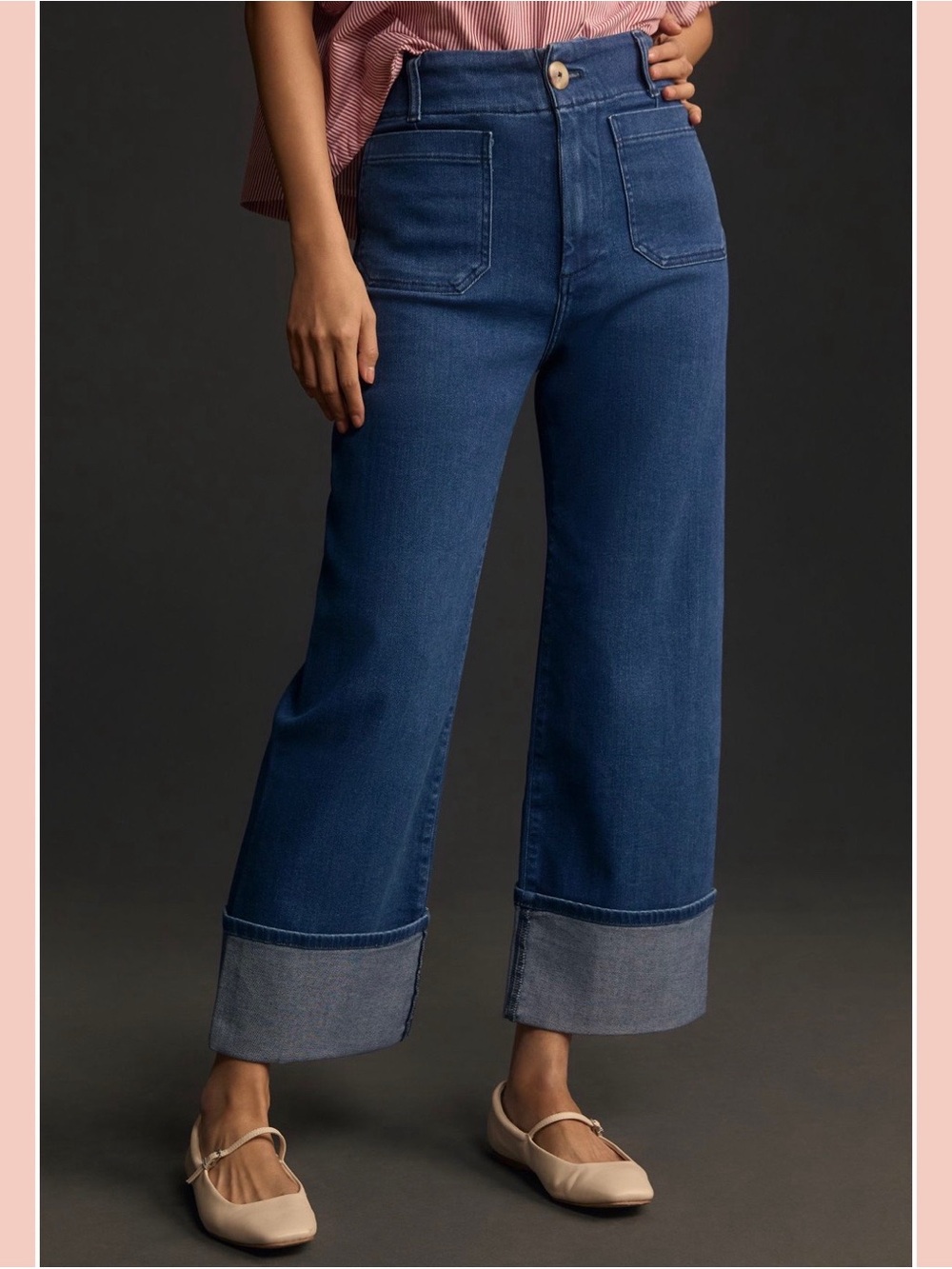 Maeve • Anthropologie Colette Cuffed High-Rise Wide Leg Jeans